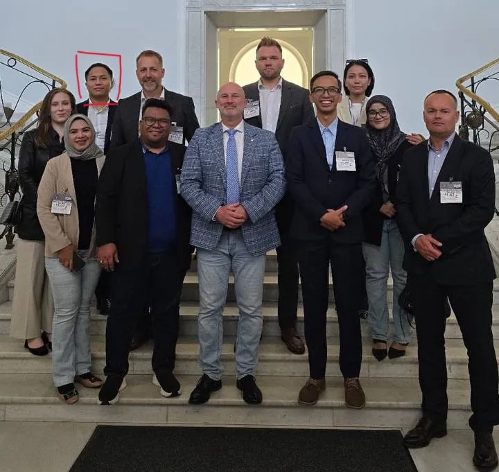Cleven Chang with the delegation at the Parliament of Poland